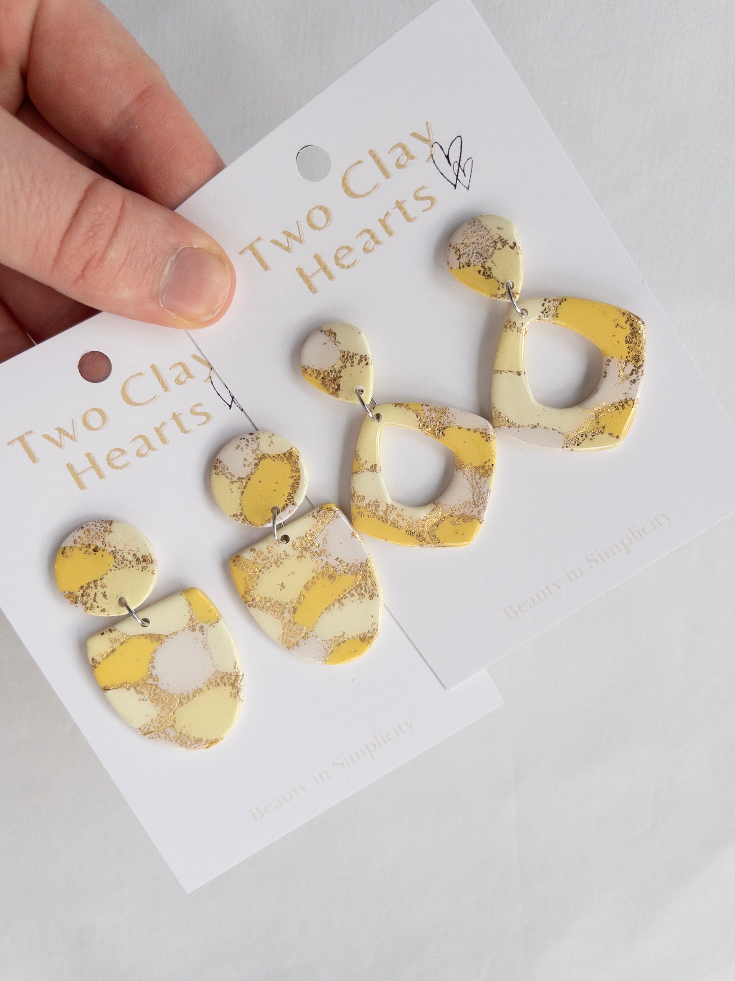 Summer Yellow Gold Teardrop Clay Earring