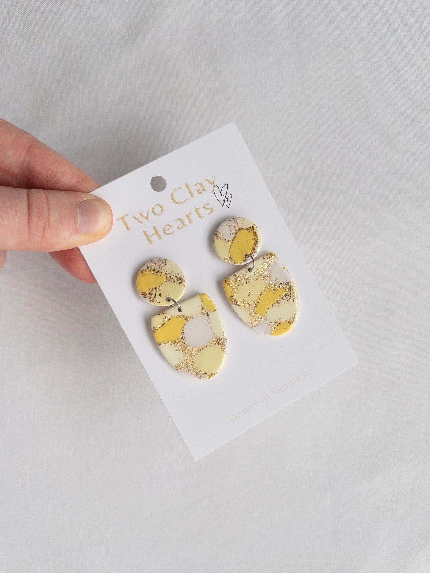 Summer Yellow Gold Oval Clay Earring