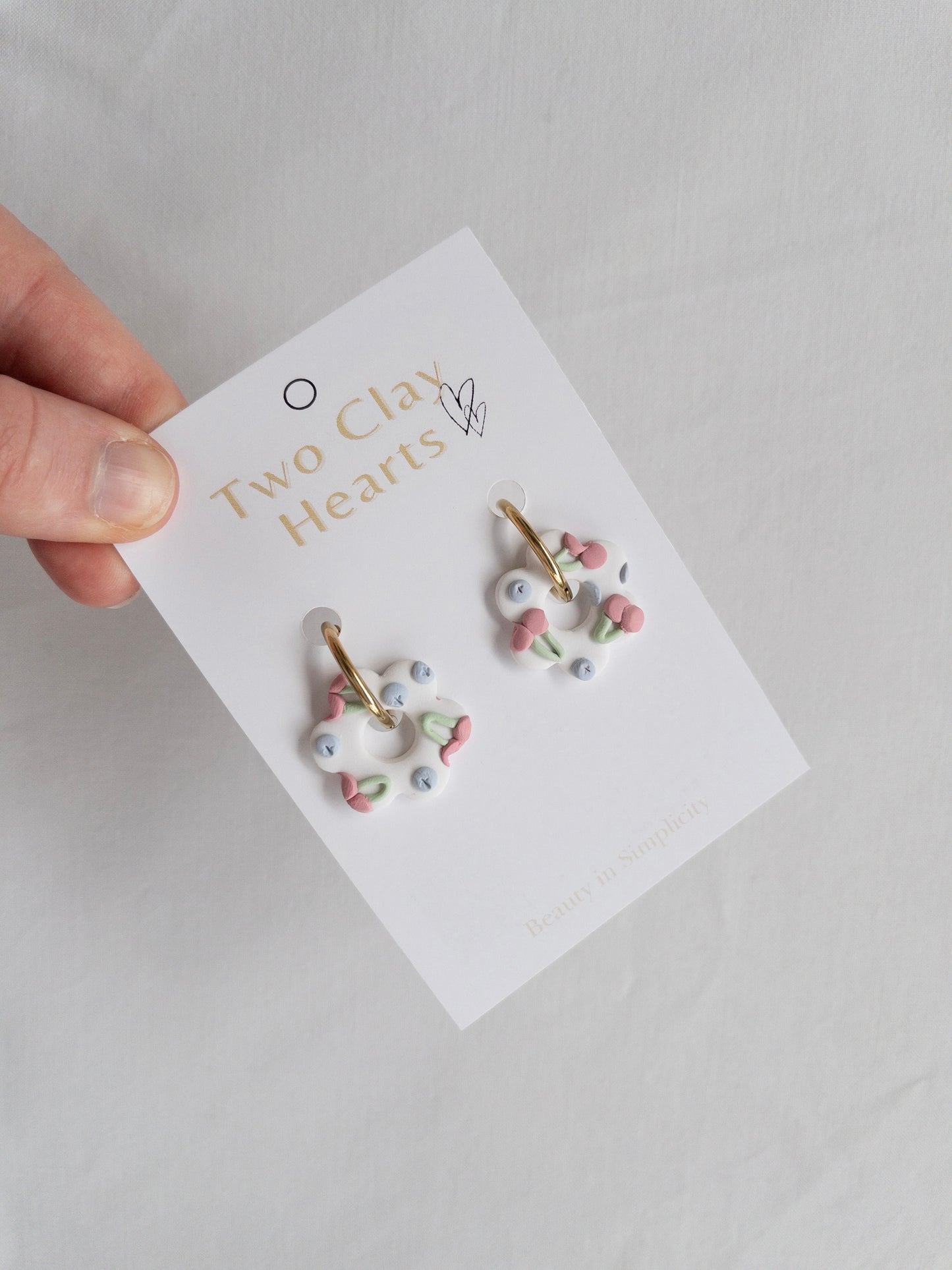 Summer Fruits Pastel Clay Hoop Earrings