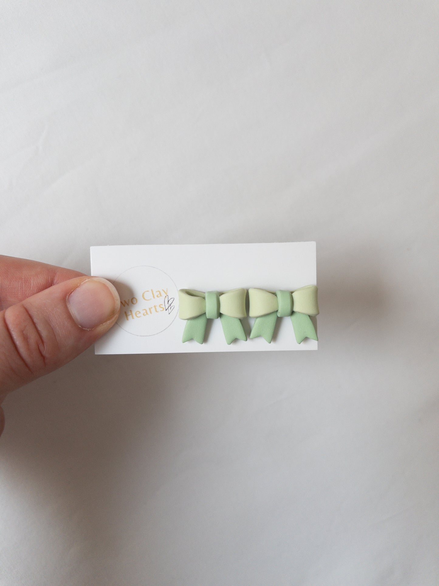 Simple Polymer Clay Christmas Bow Stud Earrings