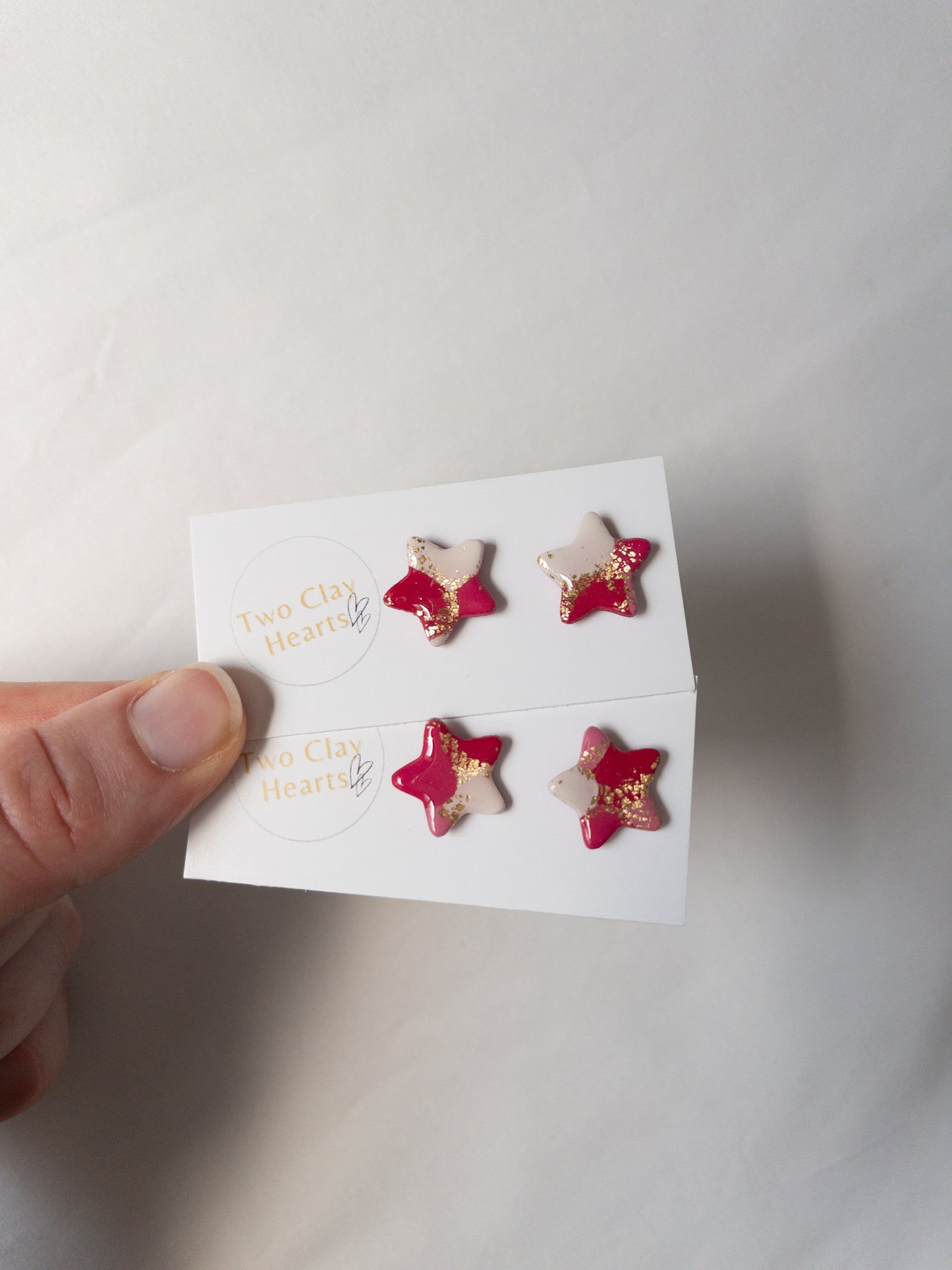 Christmas Star Polymer Clay Studs