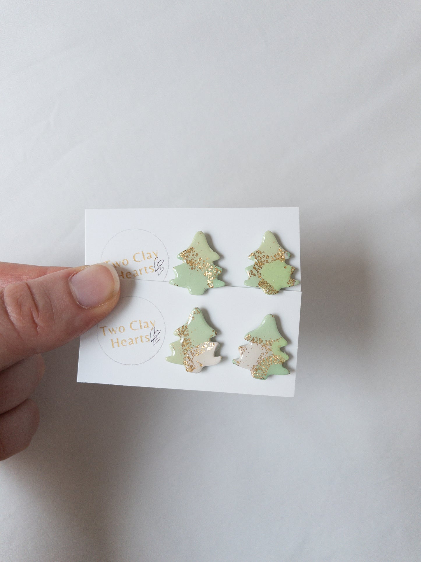 Christmas Tree Polymer Clay Studs