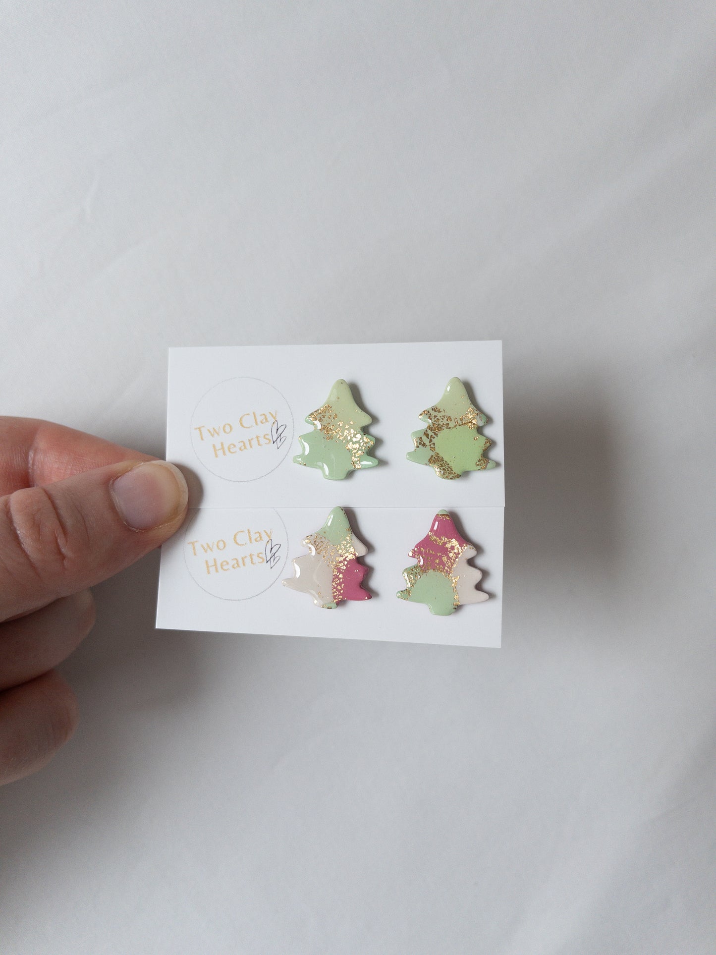 Christmas Tree Polymer Clay Studs