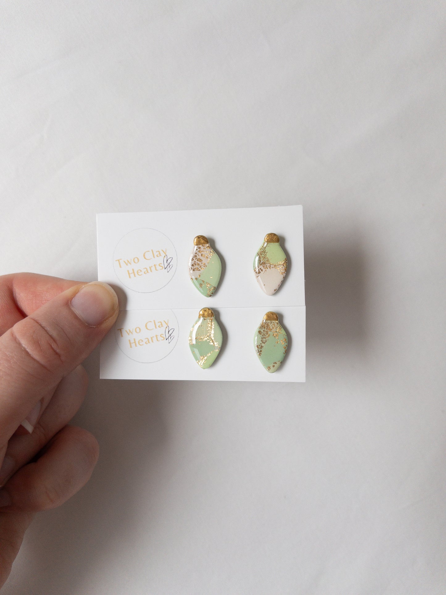 Christmas Light Polymer Clay Studs