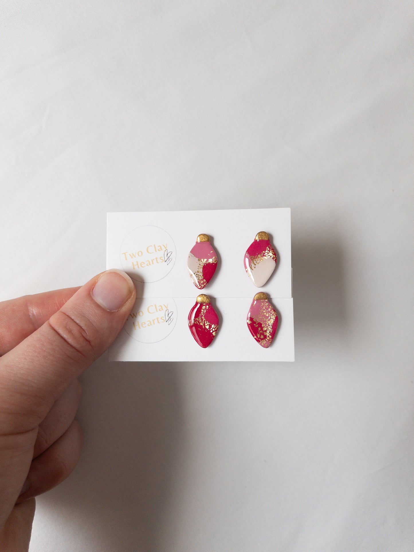 Christmas Light Polymer Clay Studs