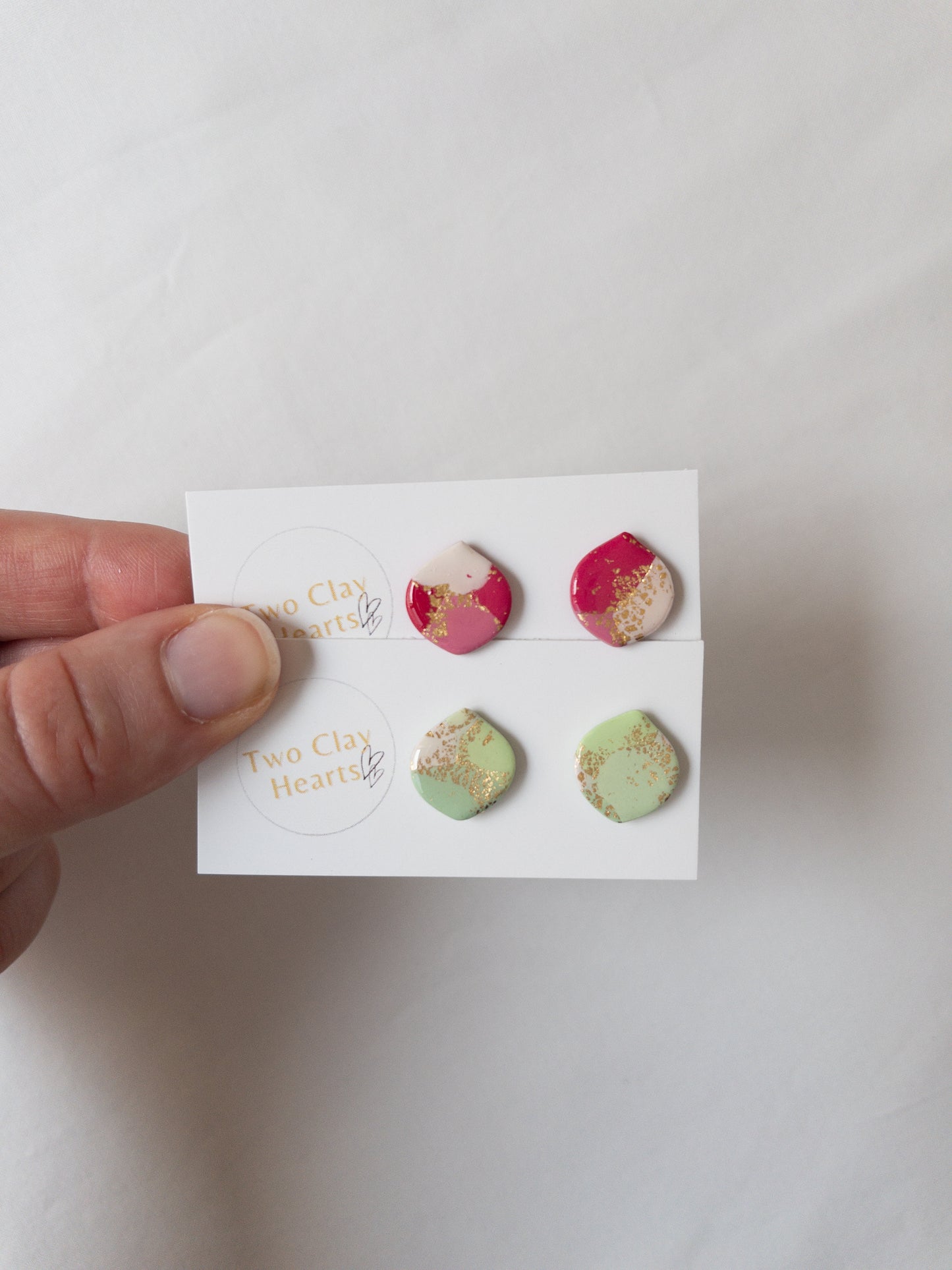 Christmas Teardrop Polymer Clay Studs
