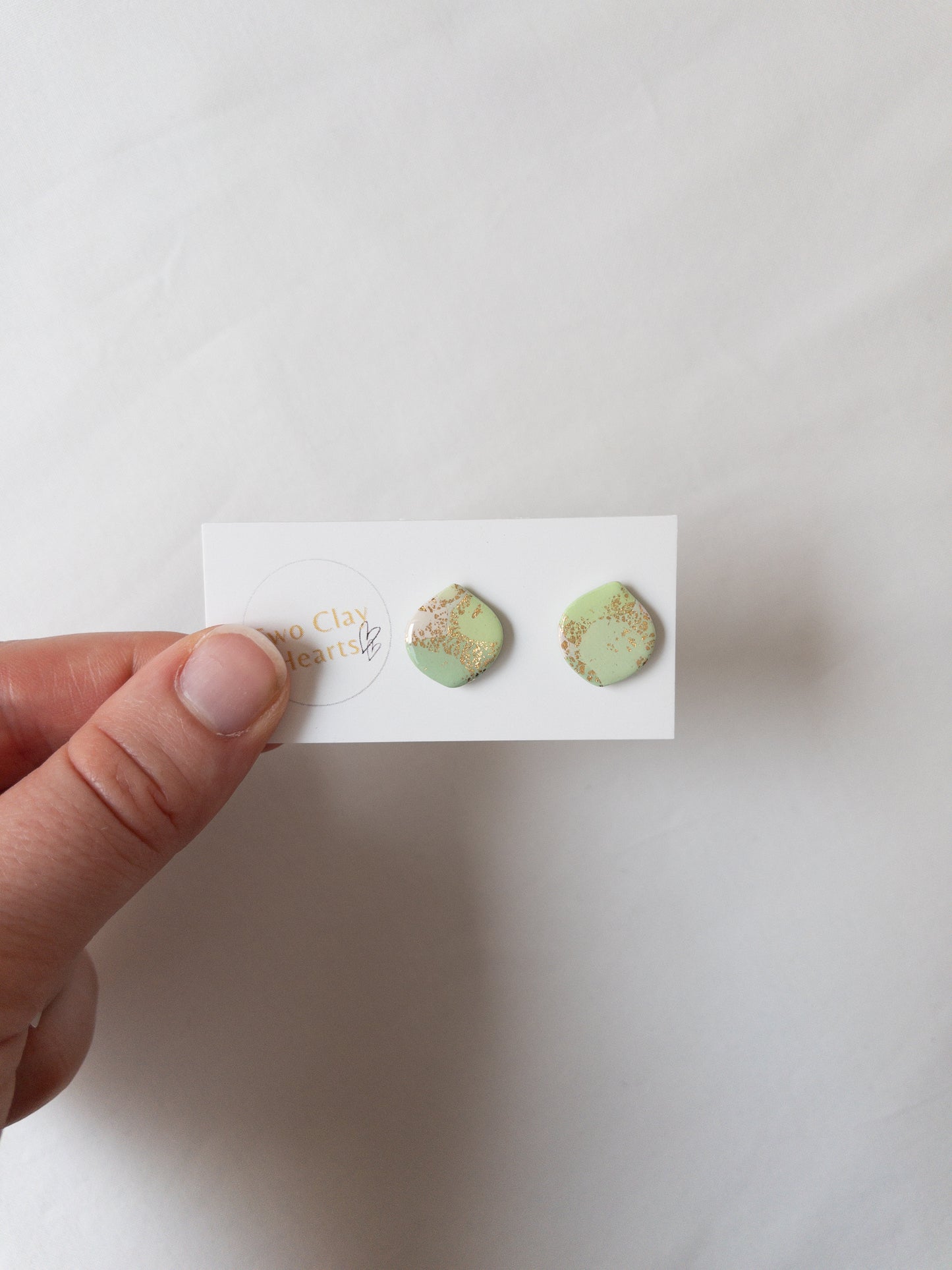 Christmas Teardrop Polymer Clay Studs