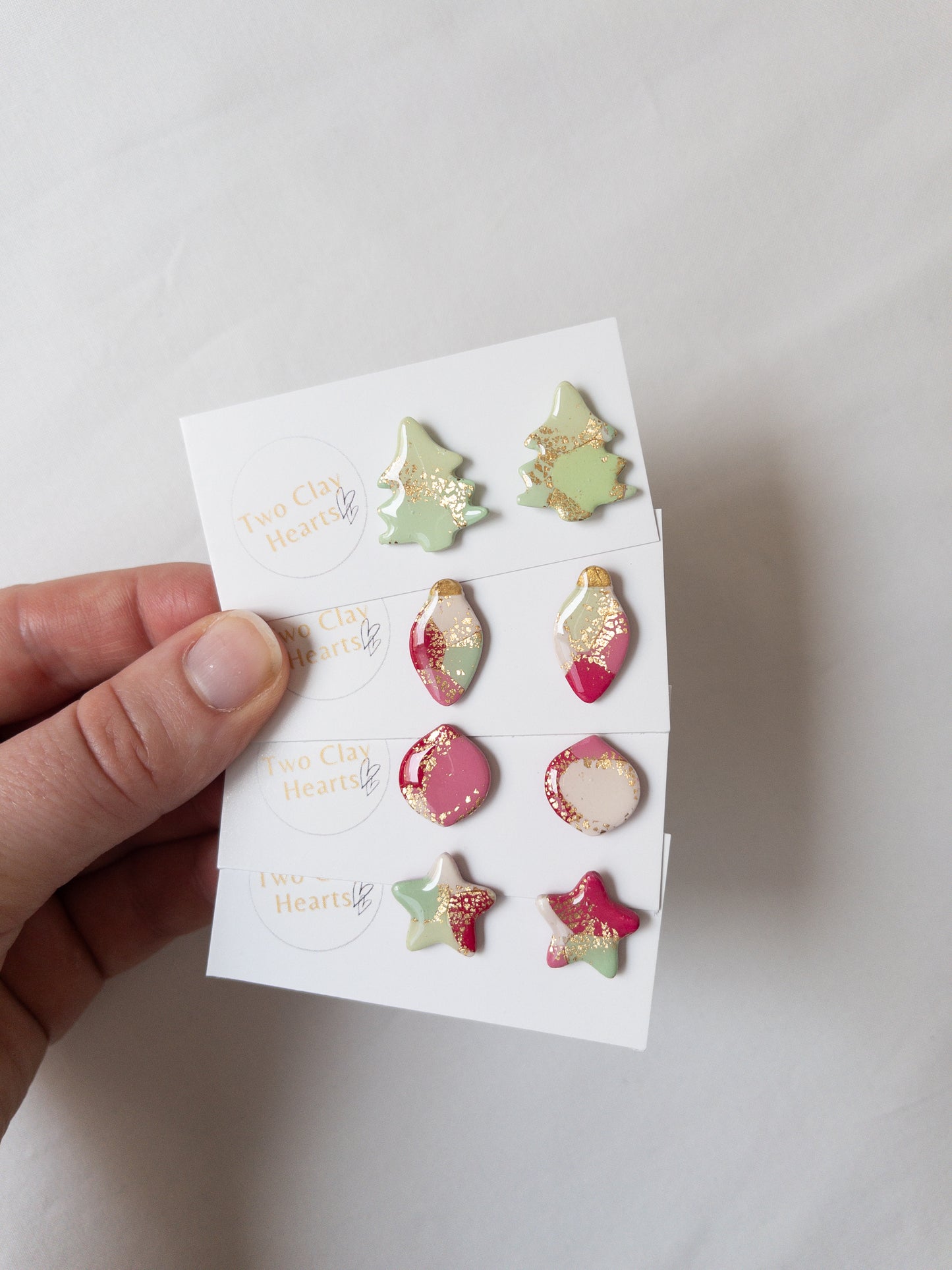 Christmas Tree Polymer Clay Studs