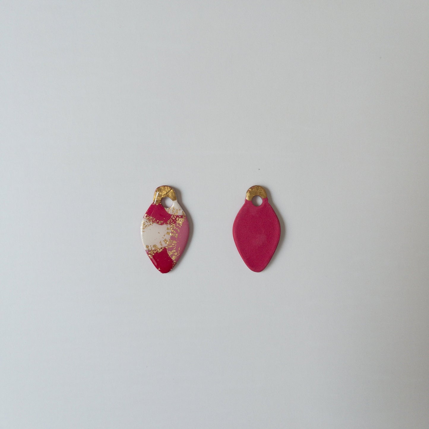 Large Red Christmas Light Clay Hoop Charm