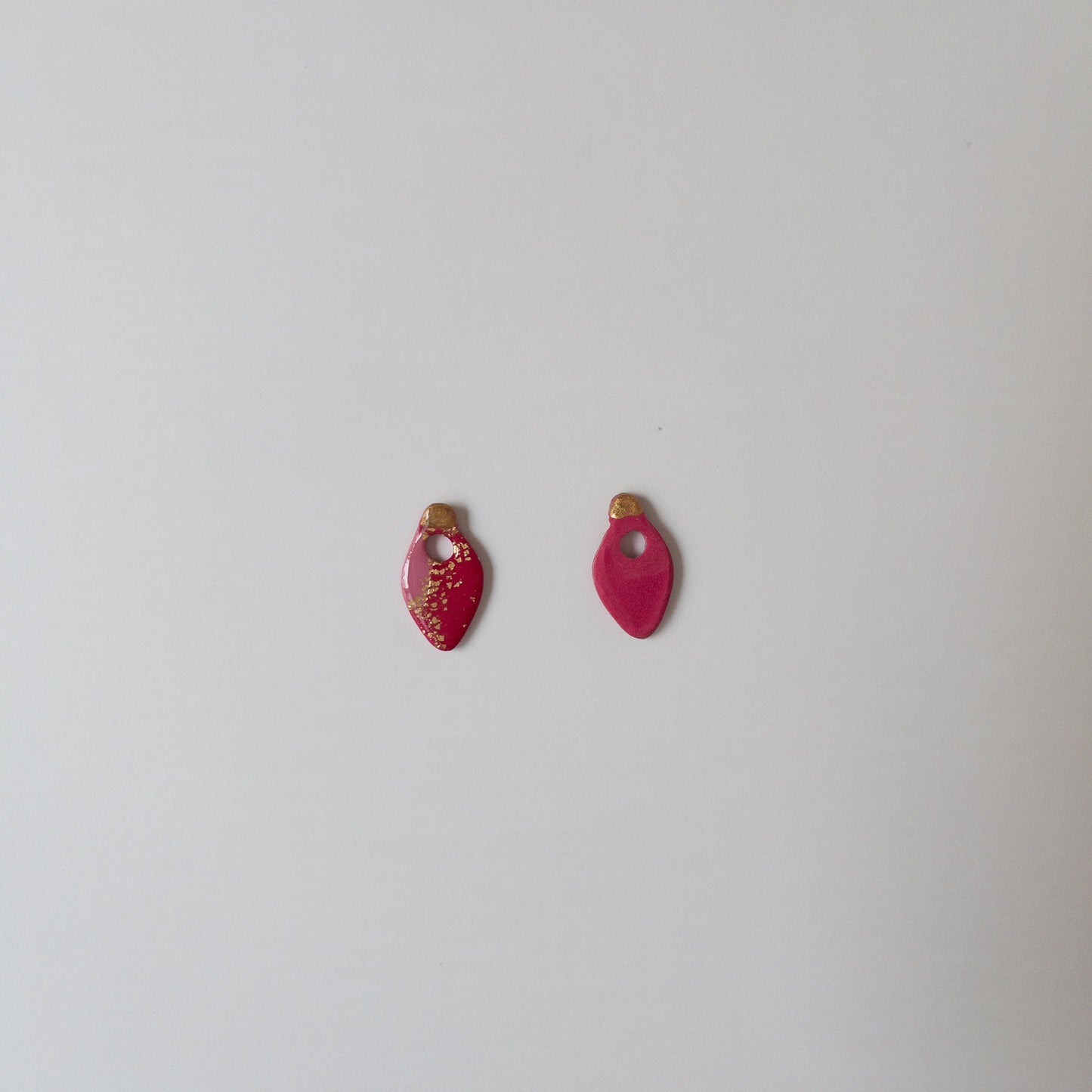Small Red Christmas Light Clay Hoop Charm