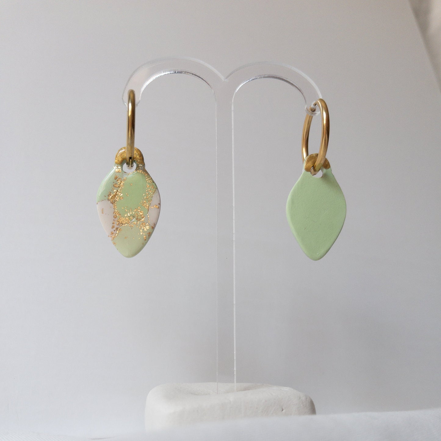 Large Green Christmas Light Clay Hoop Charm