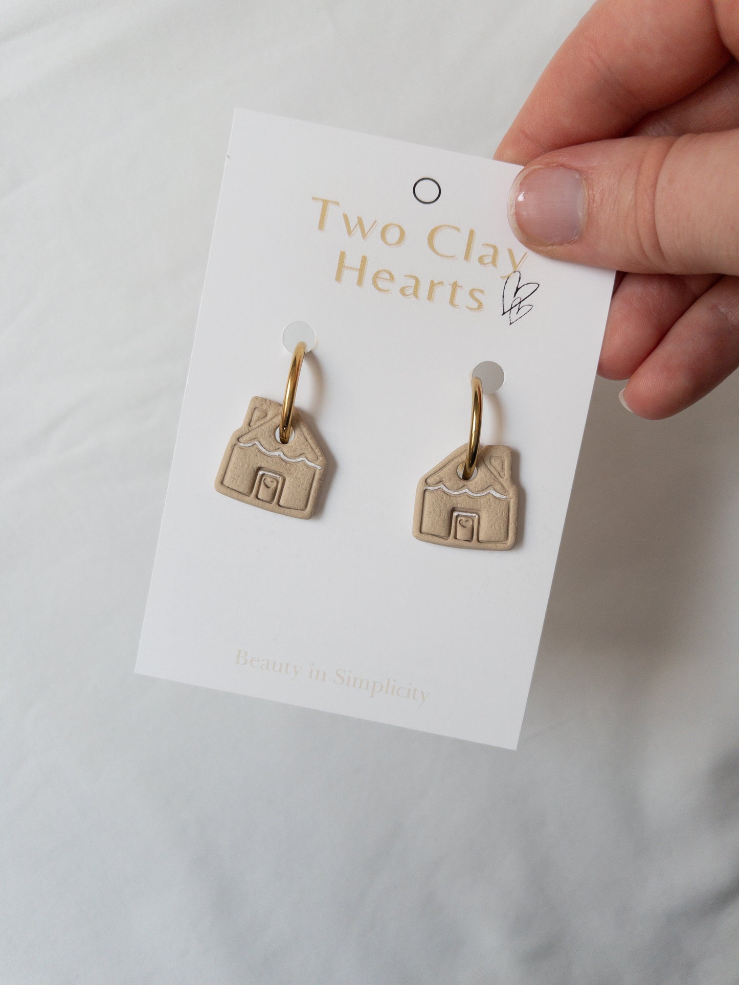 Gingerbread House Clay Hoop Charm