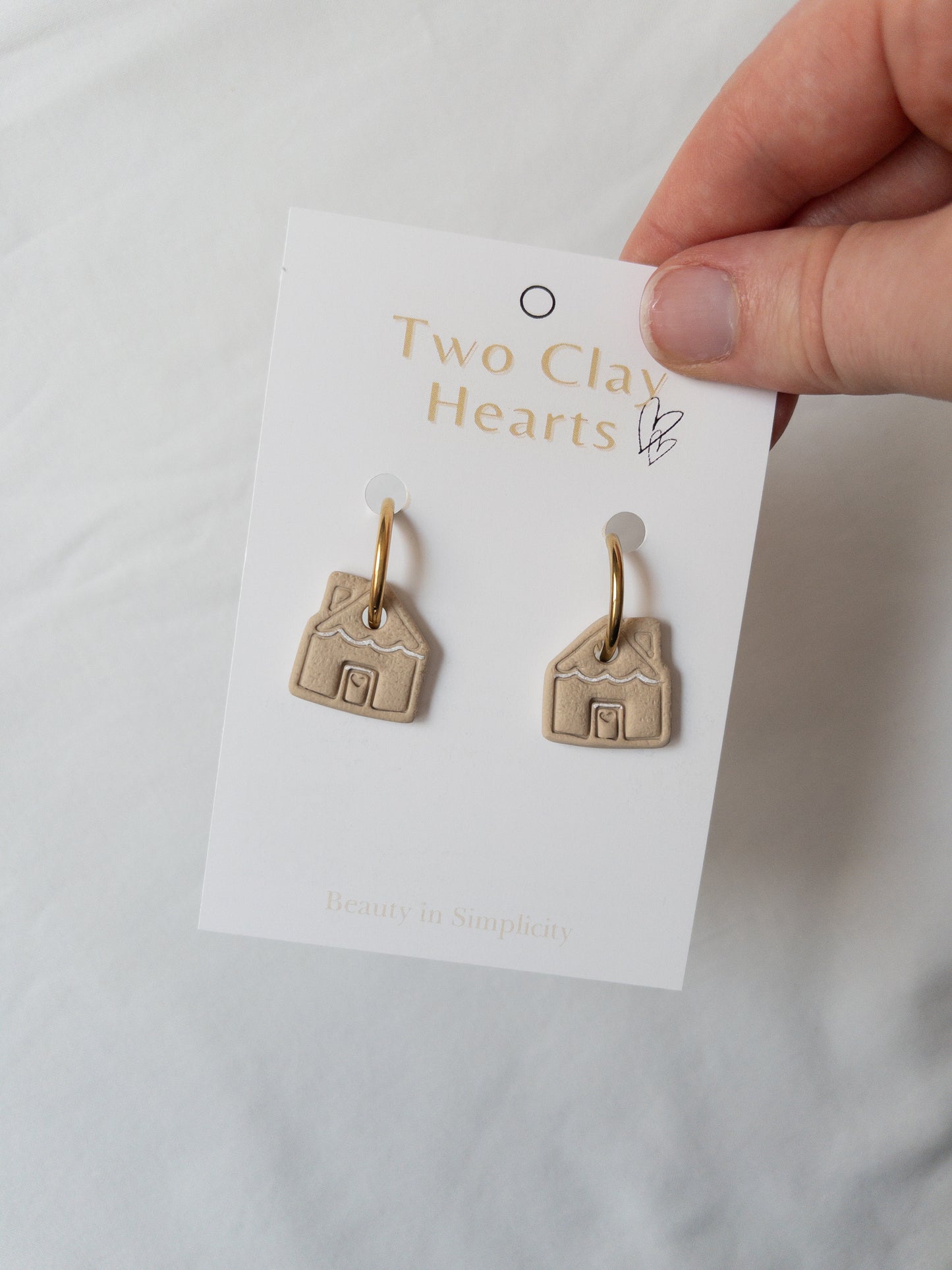 Gingerbread House Clay Hoop Charm