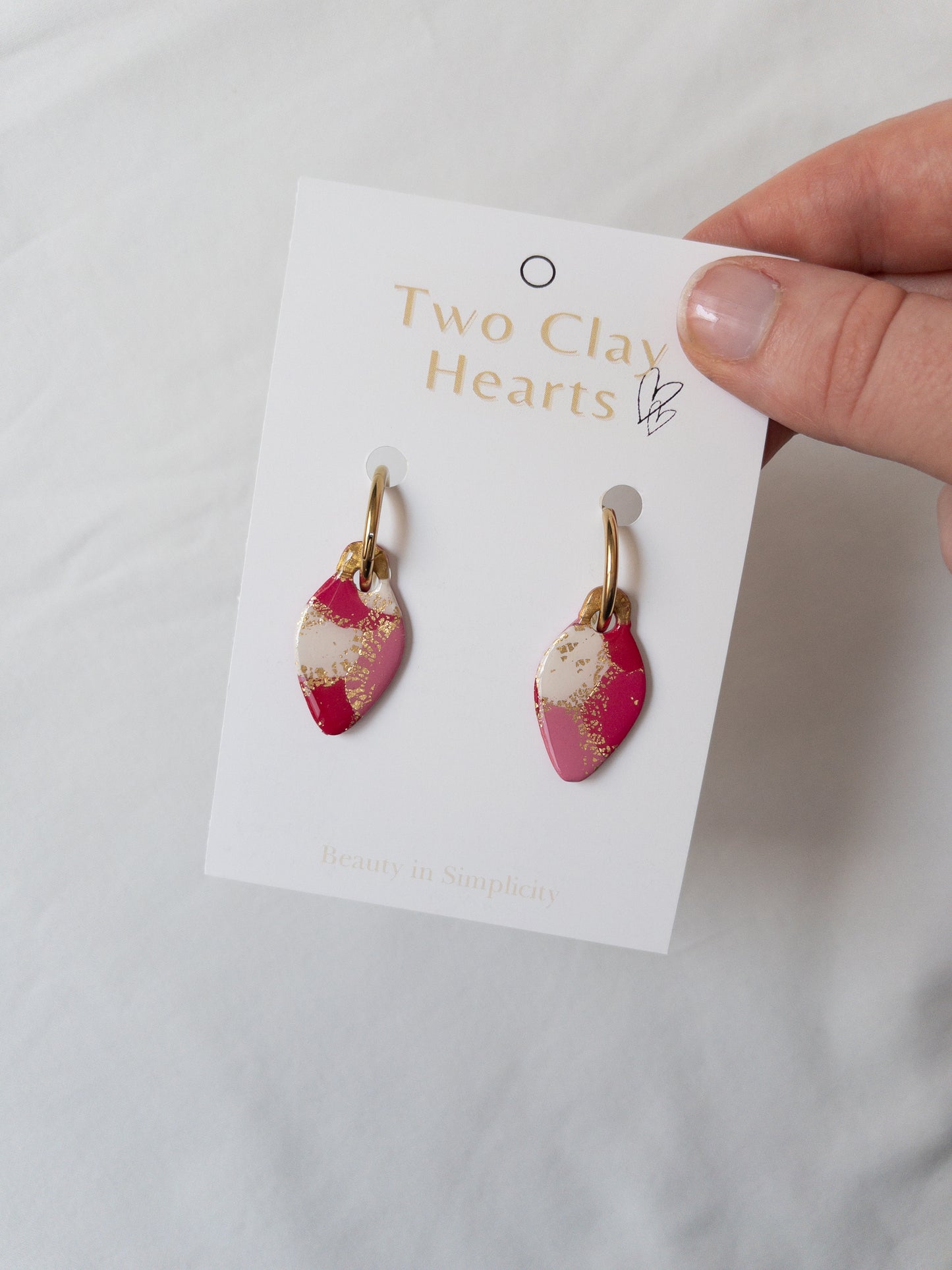 Large Red Christmas Light Clay Hoop Charm