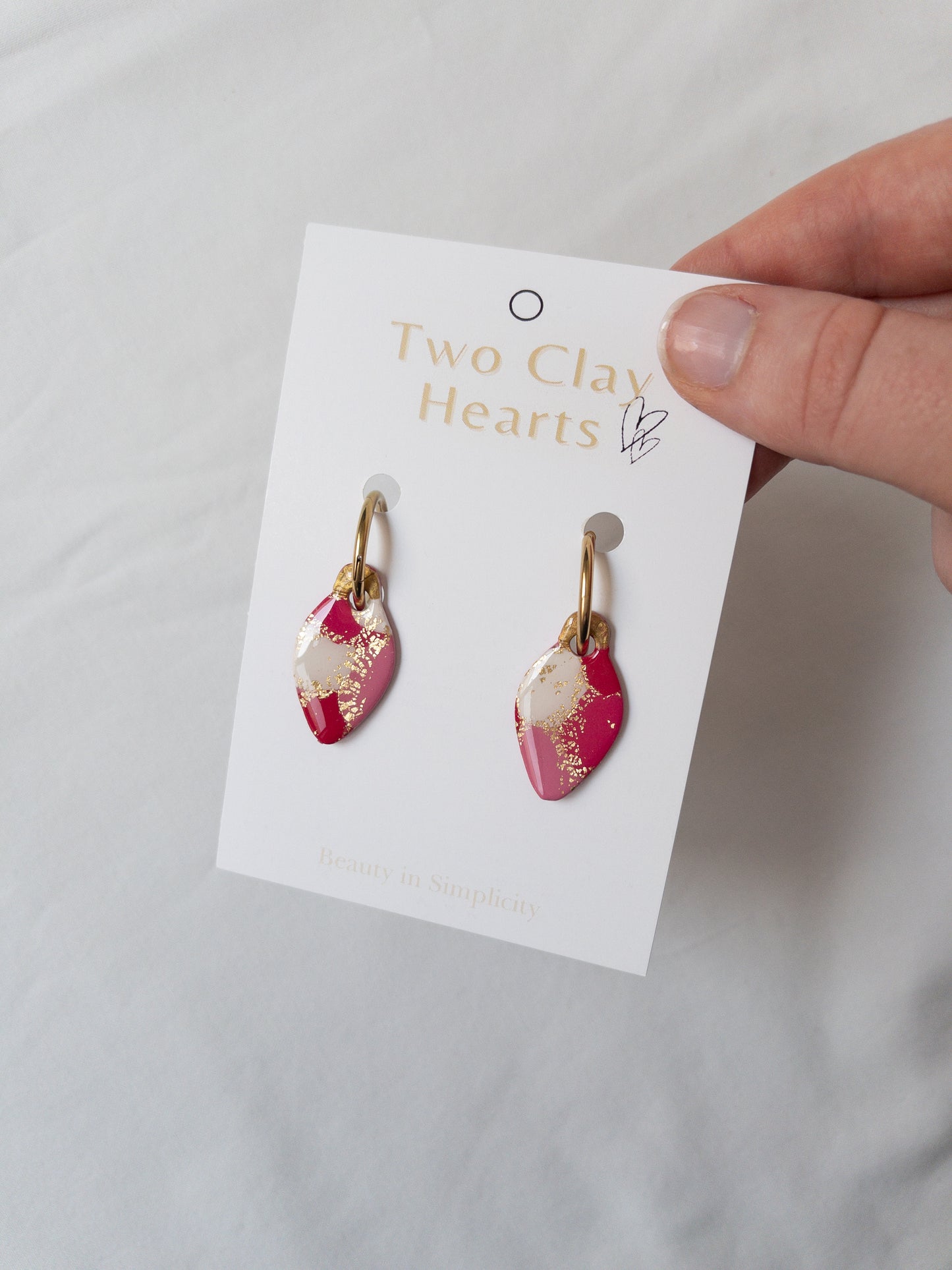 Large Red Christmas Light Clay Hoop Charm