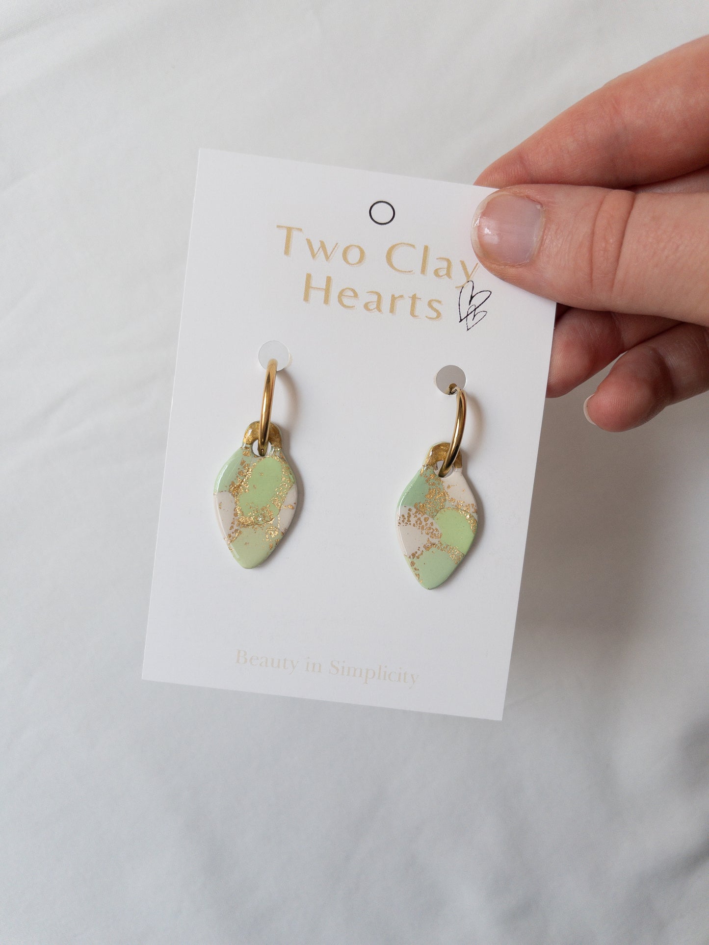 Large Green Christmas Light Clay Hoop Charm
