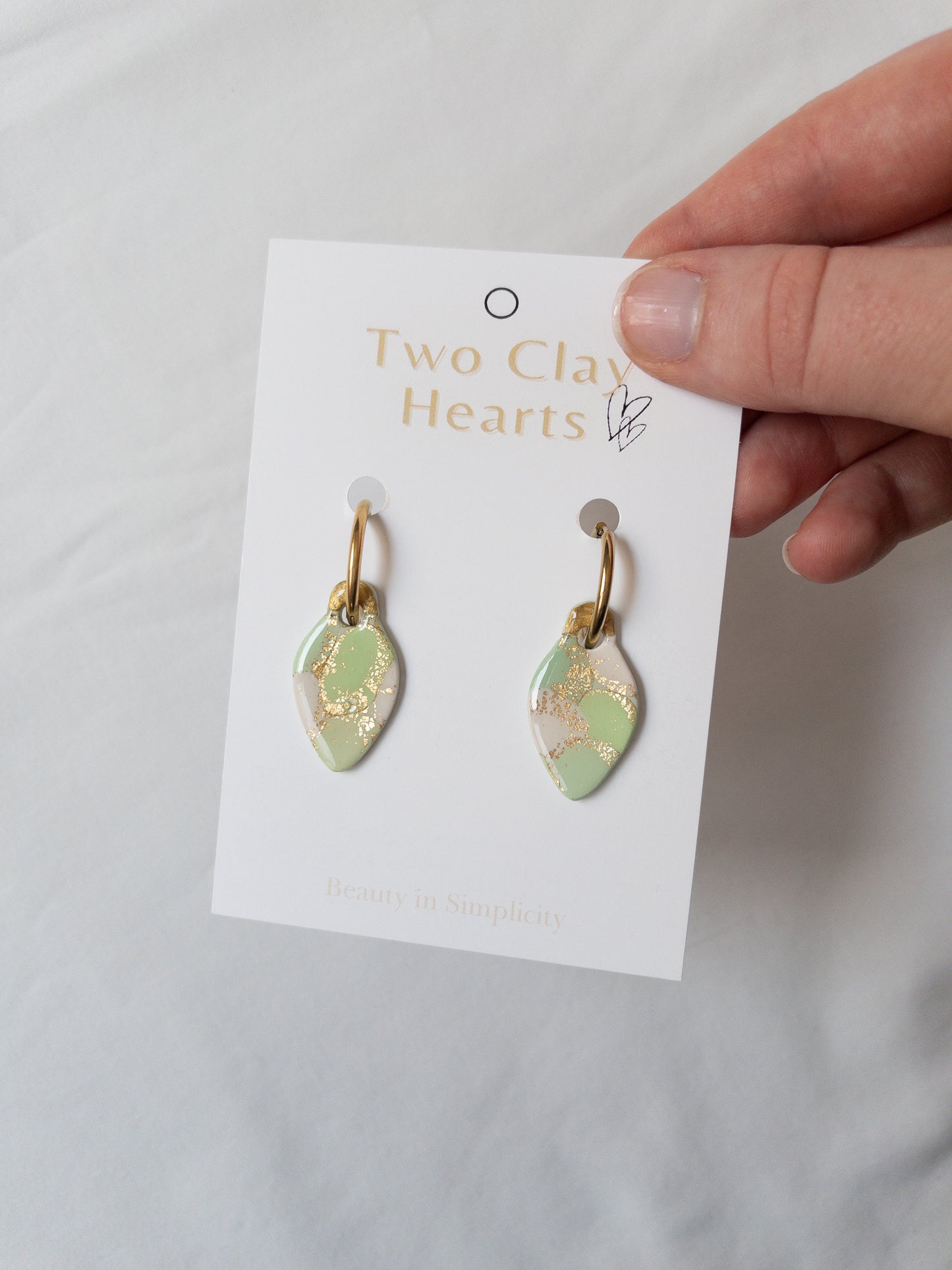 Large Green Christmas Light Clay Hoop Charm