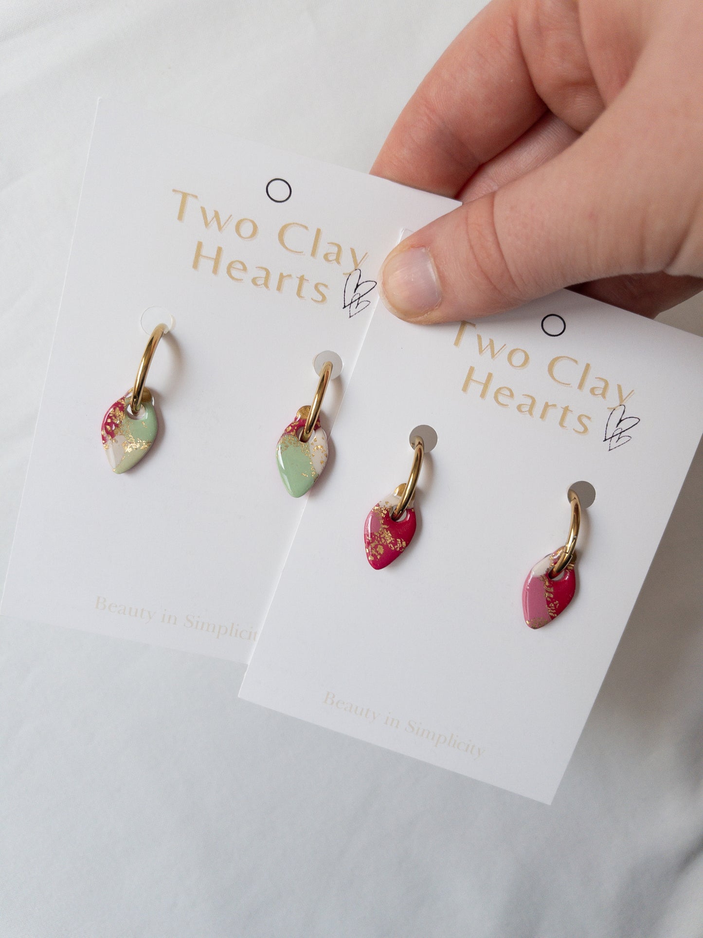 Small Red Christmas Light Clay Hoop Charm