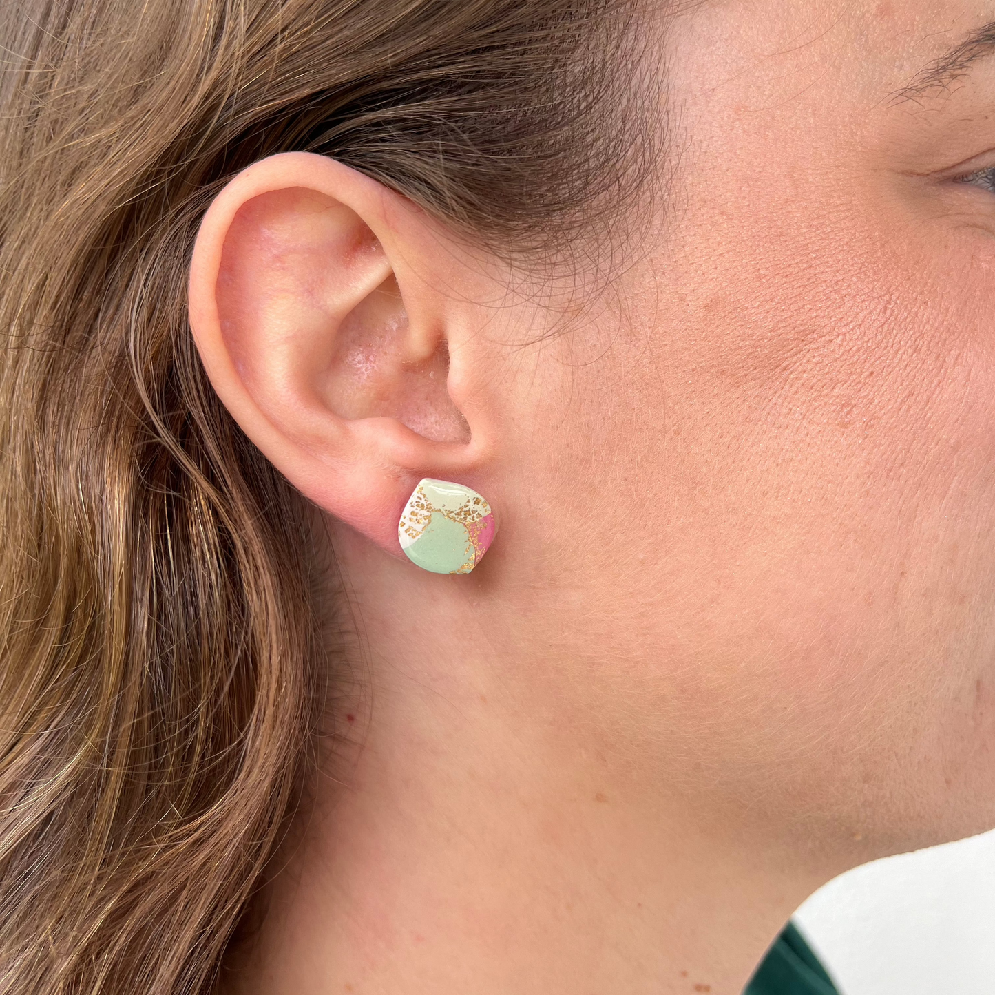 Christmas Teardrop Polymer Clay Studs