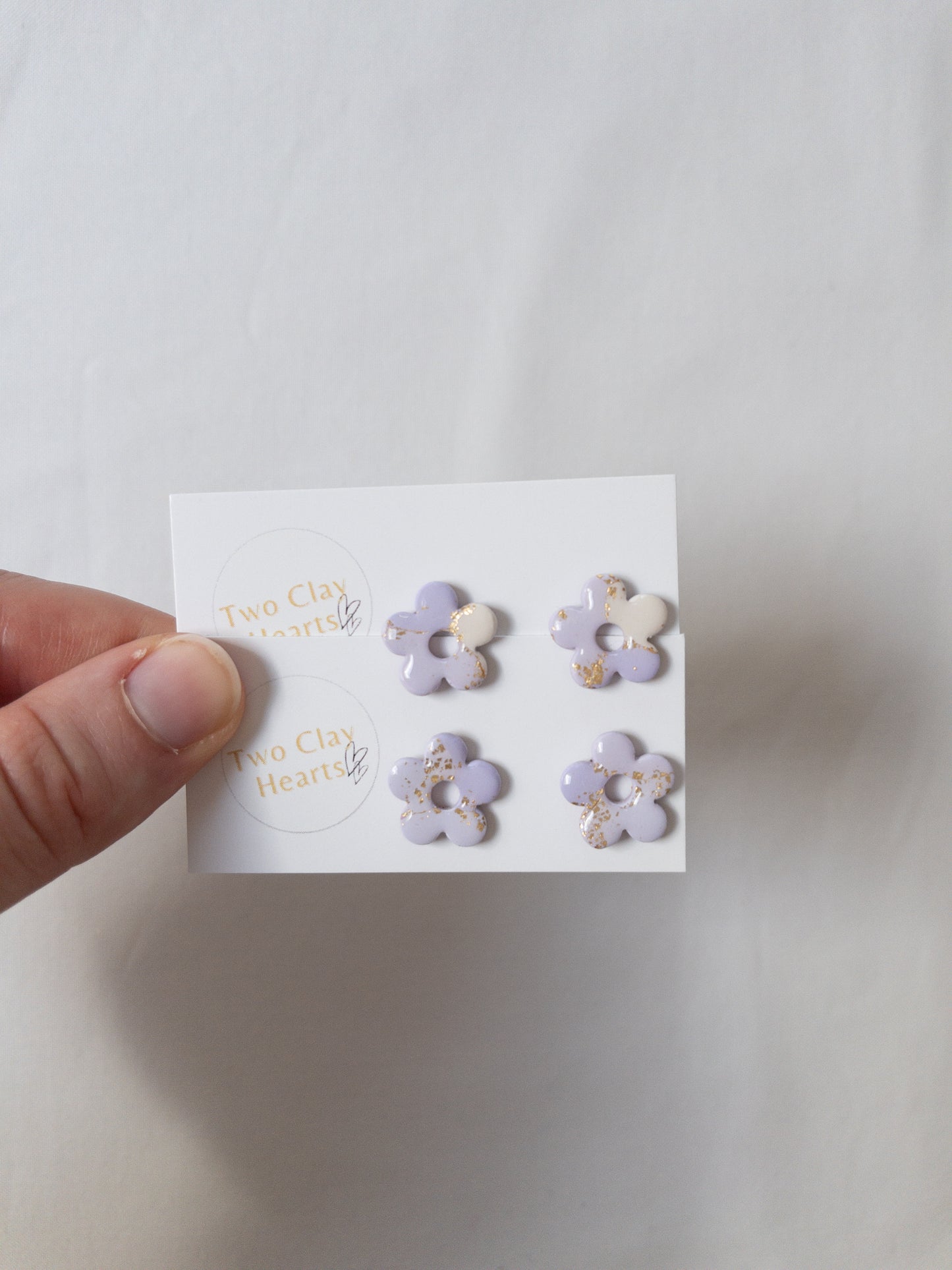 Pastel Gold Leaf Flower Studs