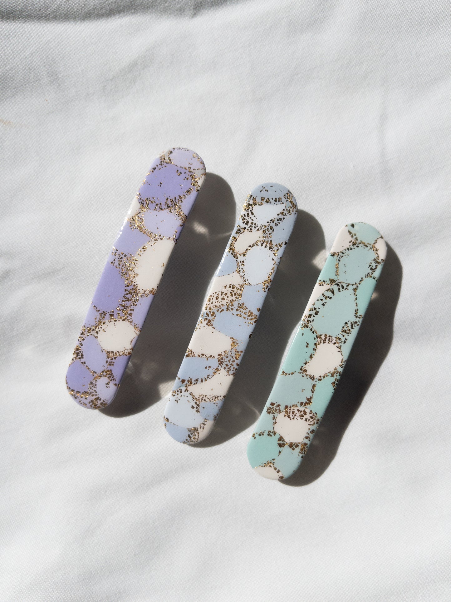 Green and Gold Capsule Hair Barrette