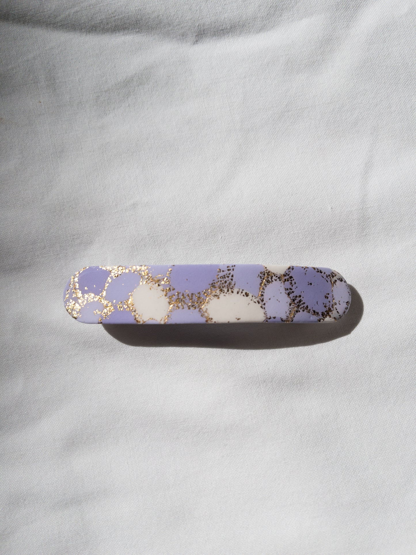 Purple and Gold Capsule Hair Barrette