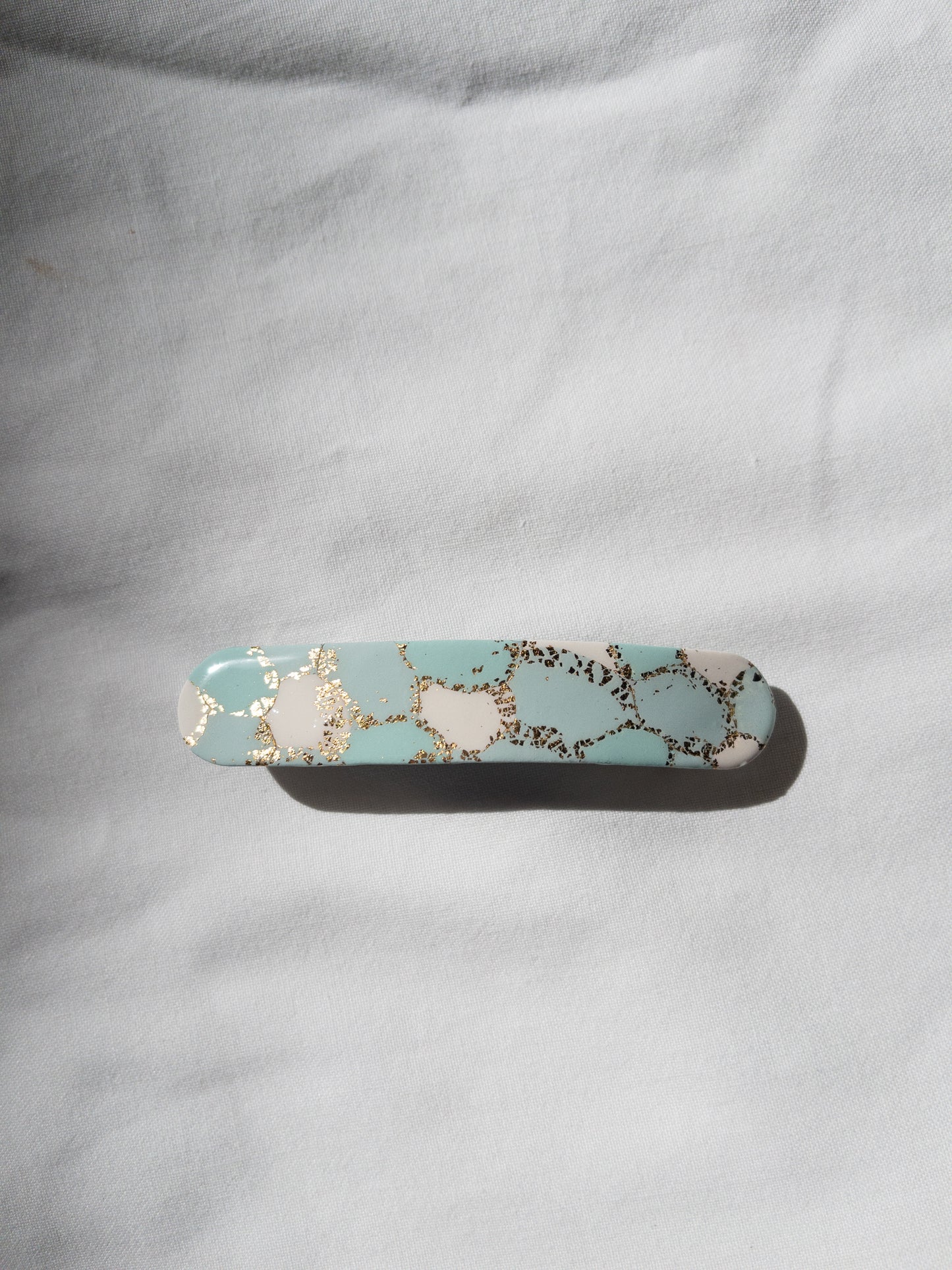 Green and Gold Capsule Hair Barrette