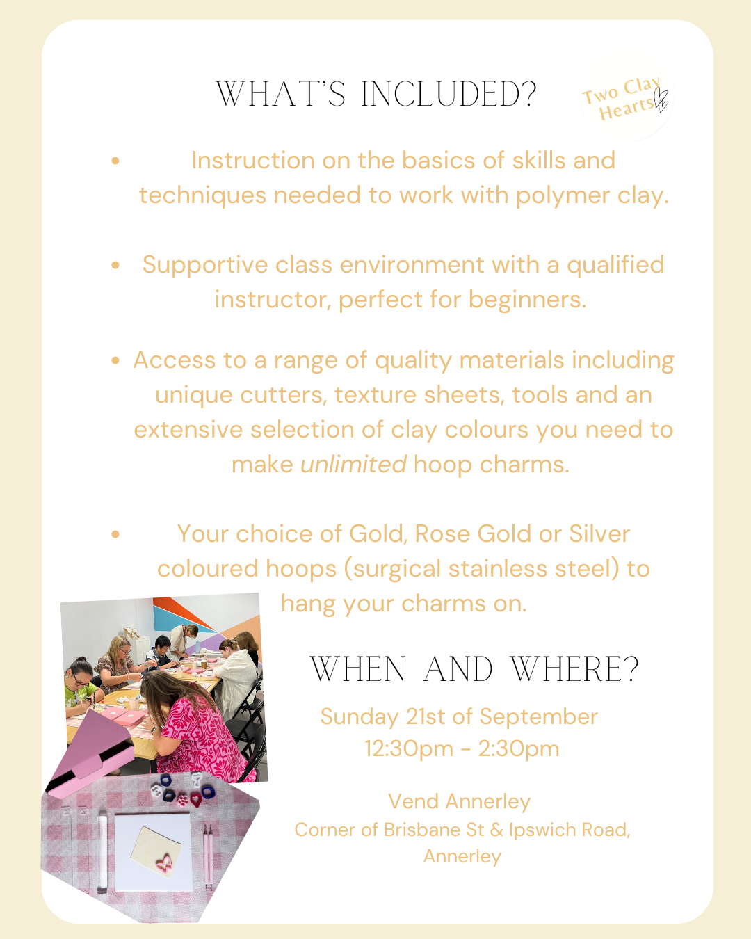 Polymer Clay Hoop Charms Workshop - Sunday 21st September