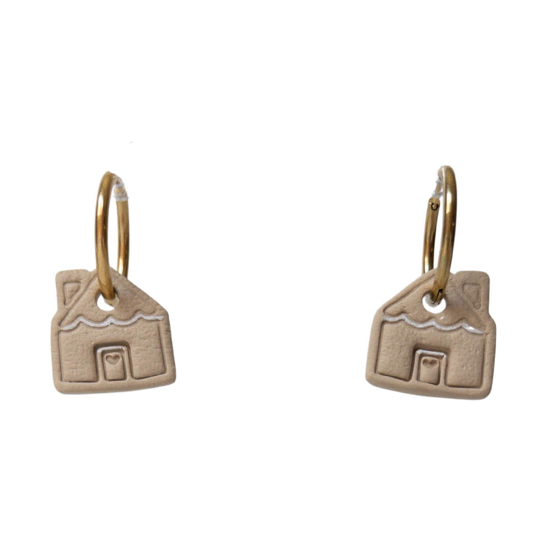 Gingerbread House Clay Hoop Charm