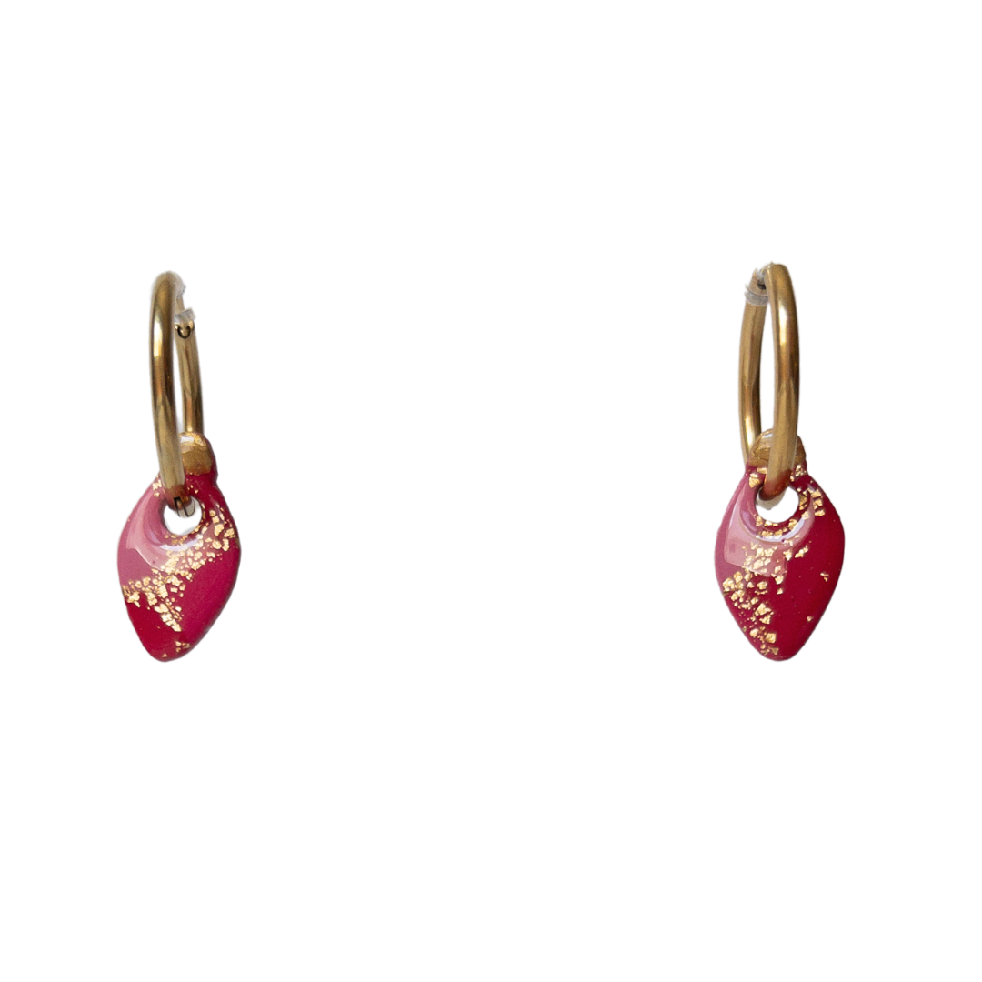 Small Red Christmas Light Clay Hoop Charm