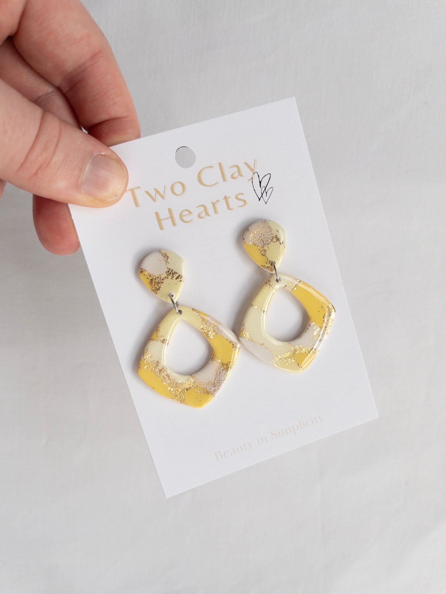 Summer Yellow Gold Teardrop Clay Earring