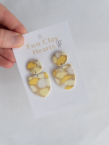 Summer Yellow Gold Oval Clay Earring