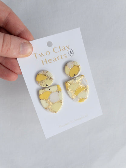 Summer Yellow Gold Oval Clay Earring