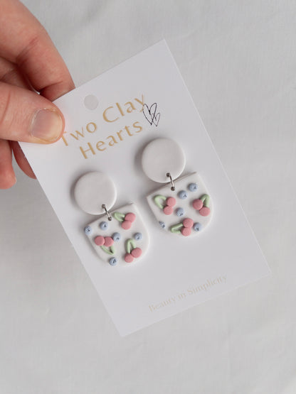 Summer Fruits Pastel Clay Oval Earring