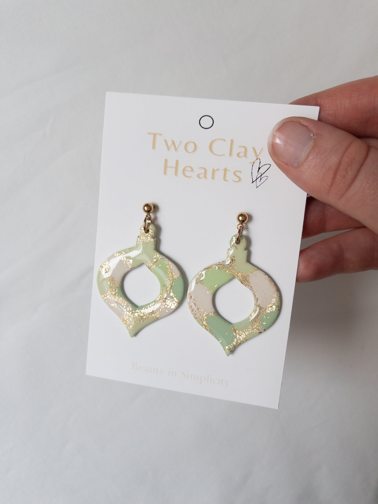 Green and Gold Christmas Bauble Earring