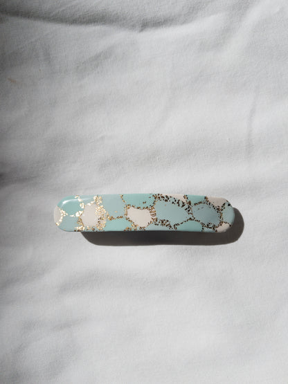 Green and Gold Capsule Hair Barrette