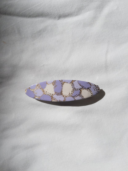 Purple and Gold Oval Hair Barrette