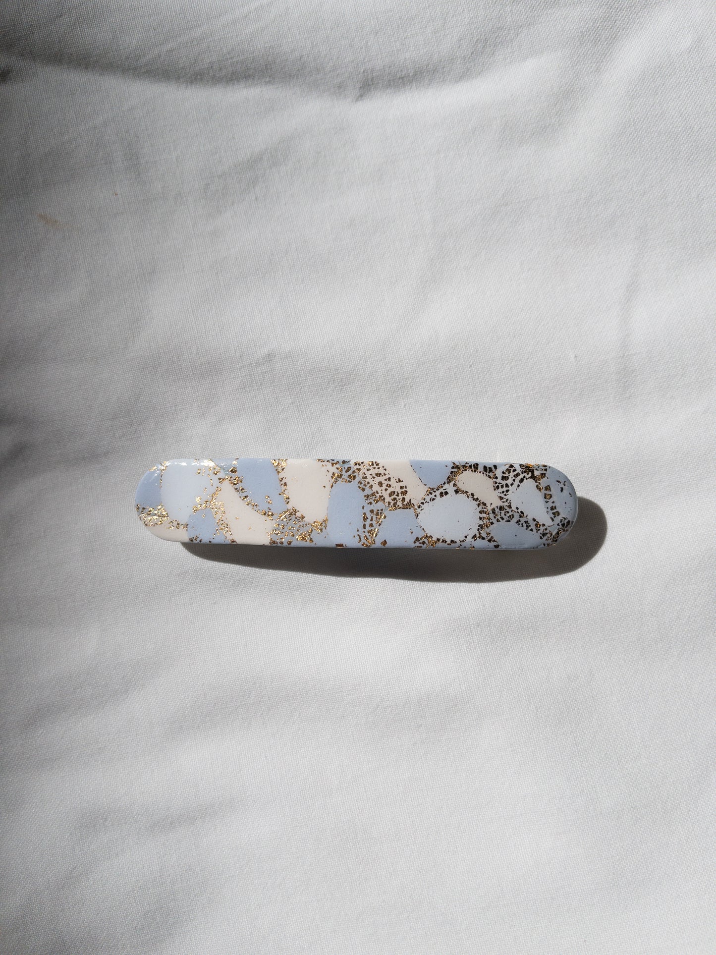 Blue and Gold Capsule Hair Barrette
