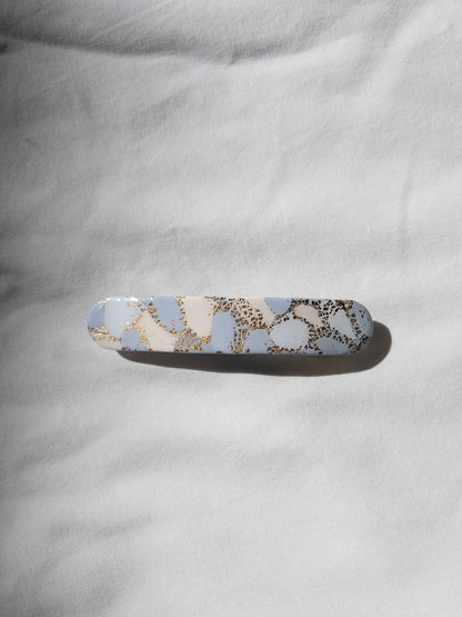 Blue and Gold Capsule Hair Barrette
