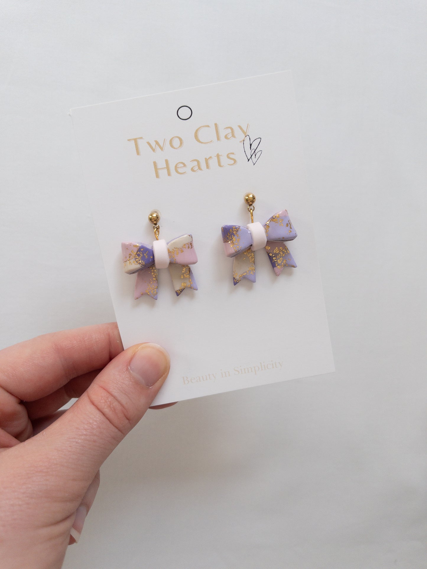Pink and Purple Bow Dangles