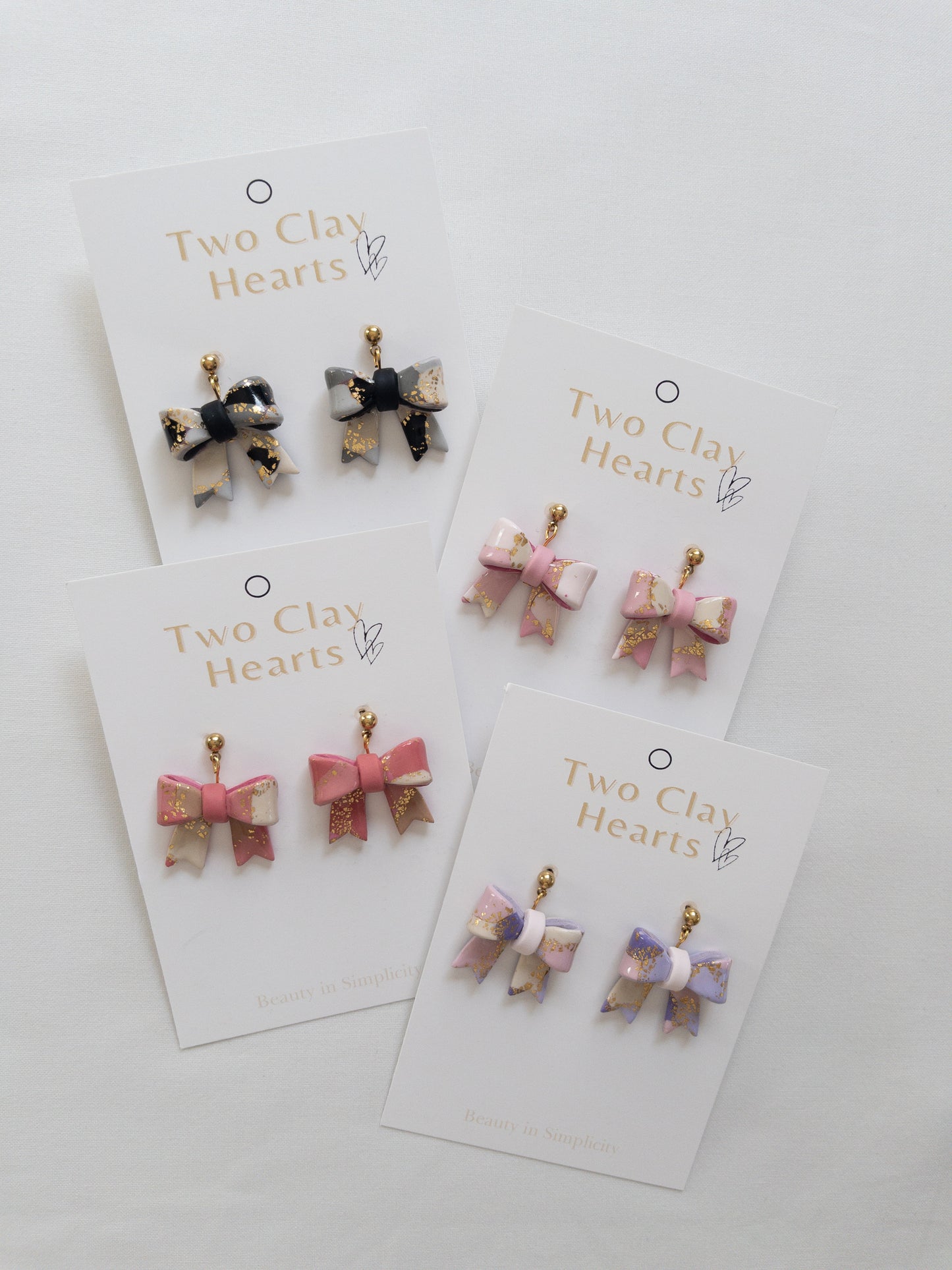 Black and Gold Bow Dangles