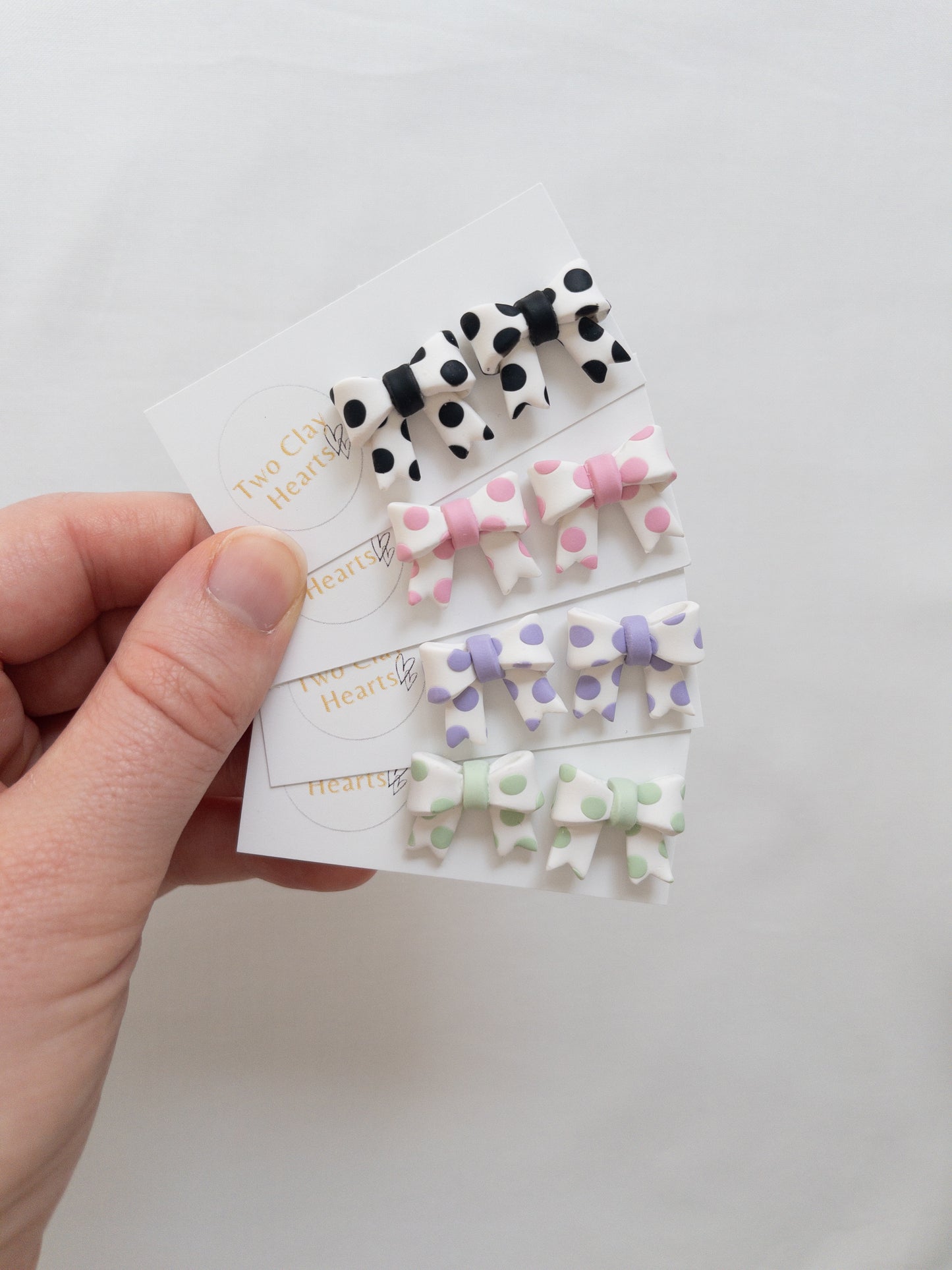 Polka Dot Bow Stud Earrings