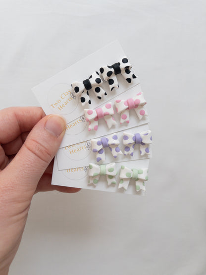 Polka Dot Bow Stud Earrings