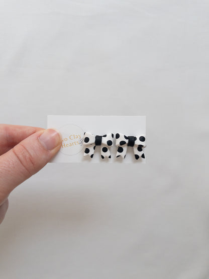 Polka Dot Bow Stud Earrings