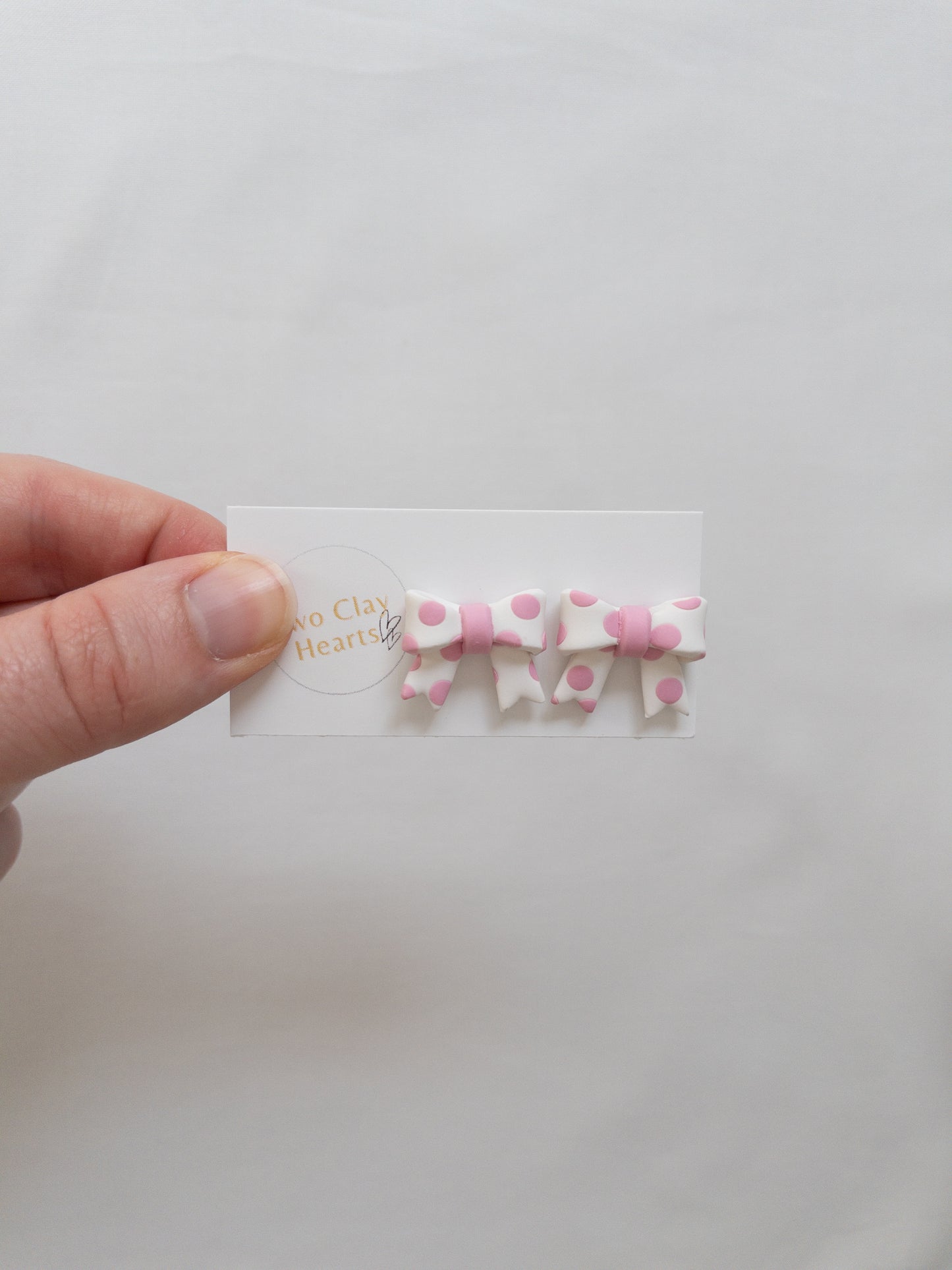 Polka Dot Bow Stud Earrings