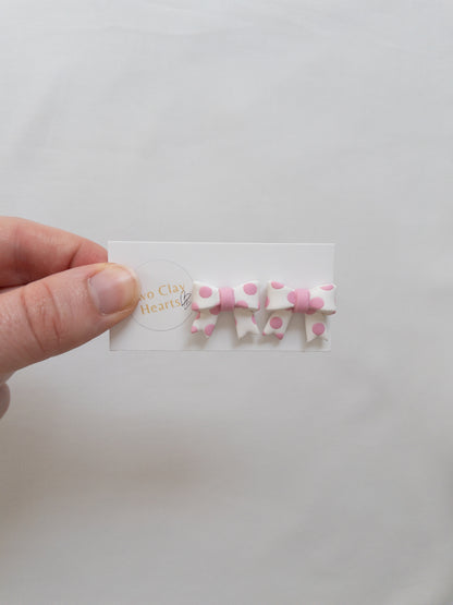 Polka Dot Bow Stud Earrings