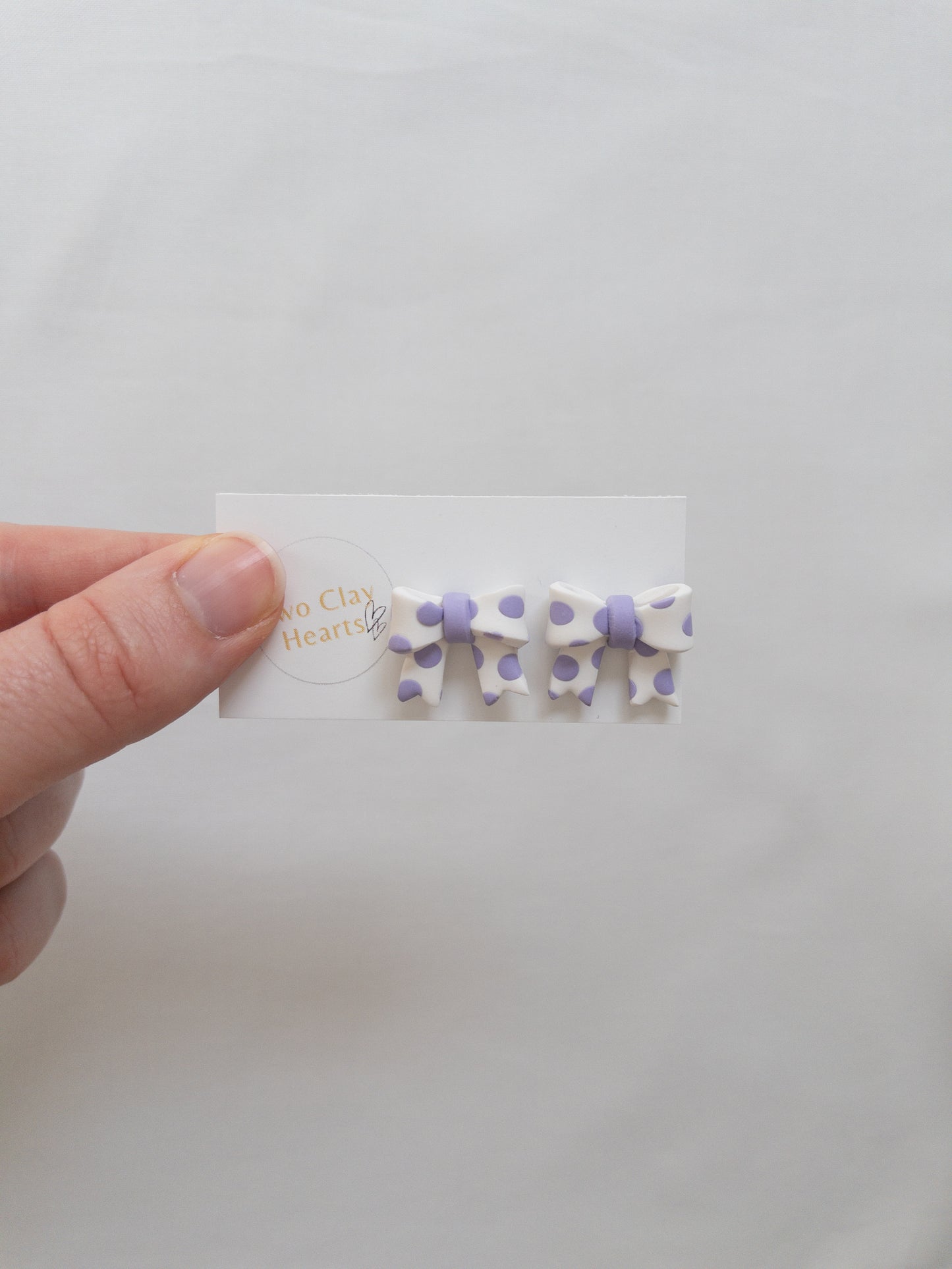 Polka Dot Bow Stud Earrings