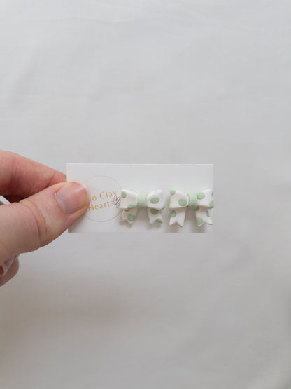 Polka Dot Bow Stud Earrings