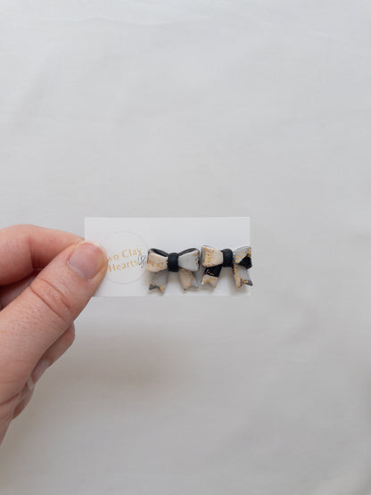 Bright Gold Leaf Bow Studs