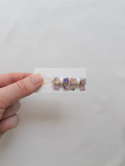 Pastel Gold Leaf Bow Studs